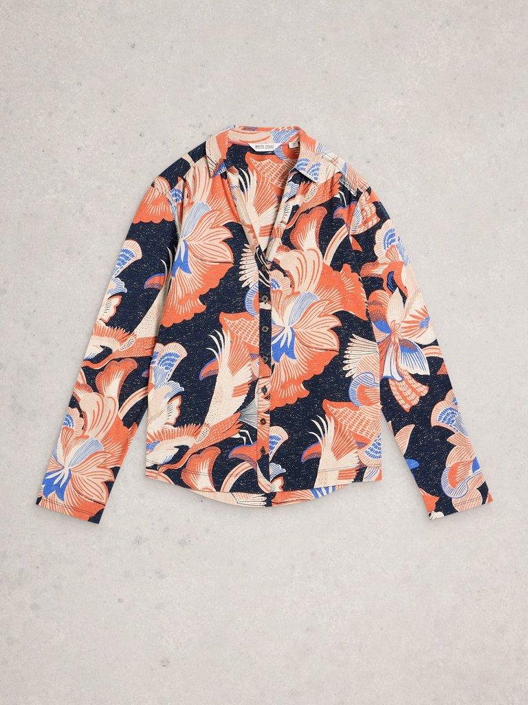 ANNIE PRINTED SPARKLE SHIRT in NAVY PR - FLAT FRONT