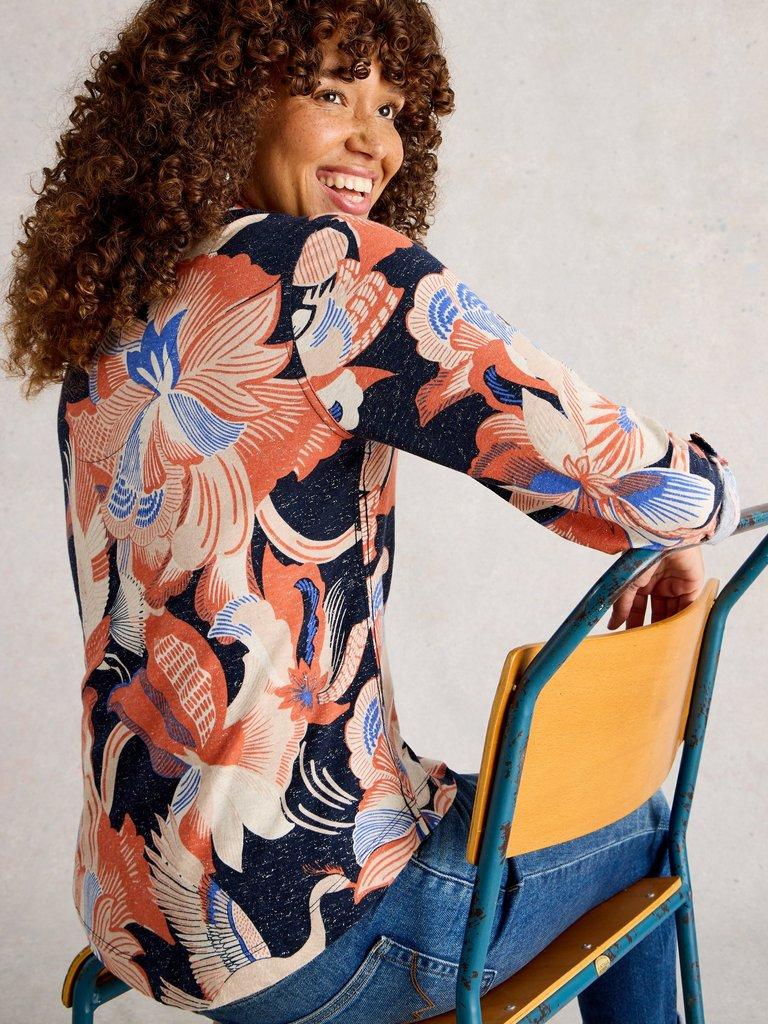 ANNIE PRINTED SPARKLE SHIRT in NAVY PR - LIFESTYLE