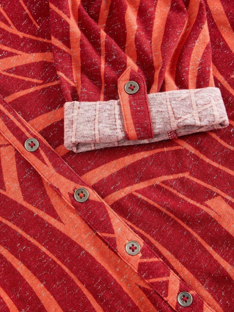 ANNIE PRINTED SPARKLE SHIRT in RED PR - FLAT DETAIL