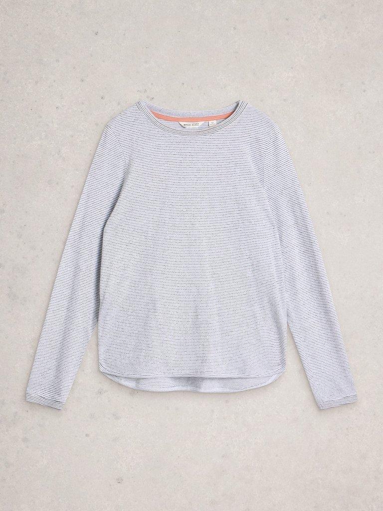 CLARA LS SPARKLE TEE in IVORY MLT - FLAT FRONT