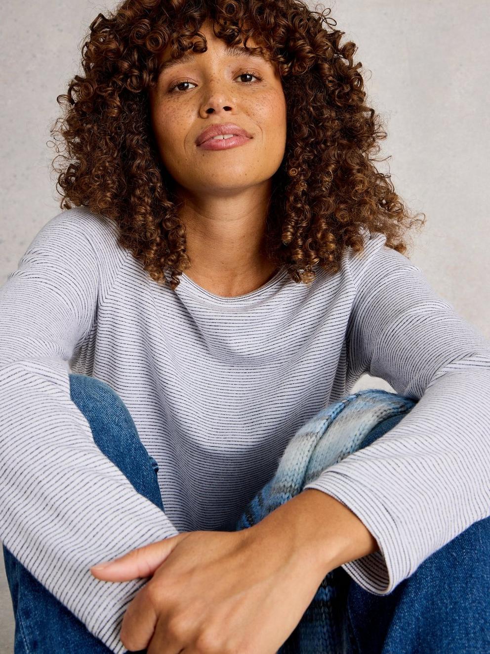 CLARA LS SPARKLE TEE in IVORY MLT - LIFESTYLE