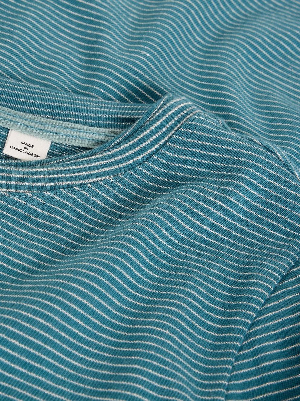 CLARA LS SPARKLE TEE in MID BLUE - FLAT DETAIL