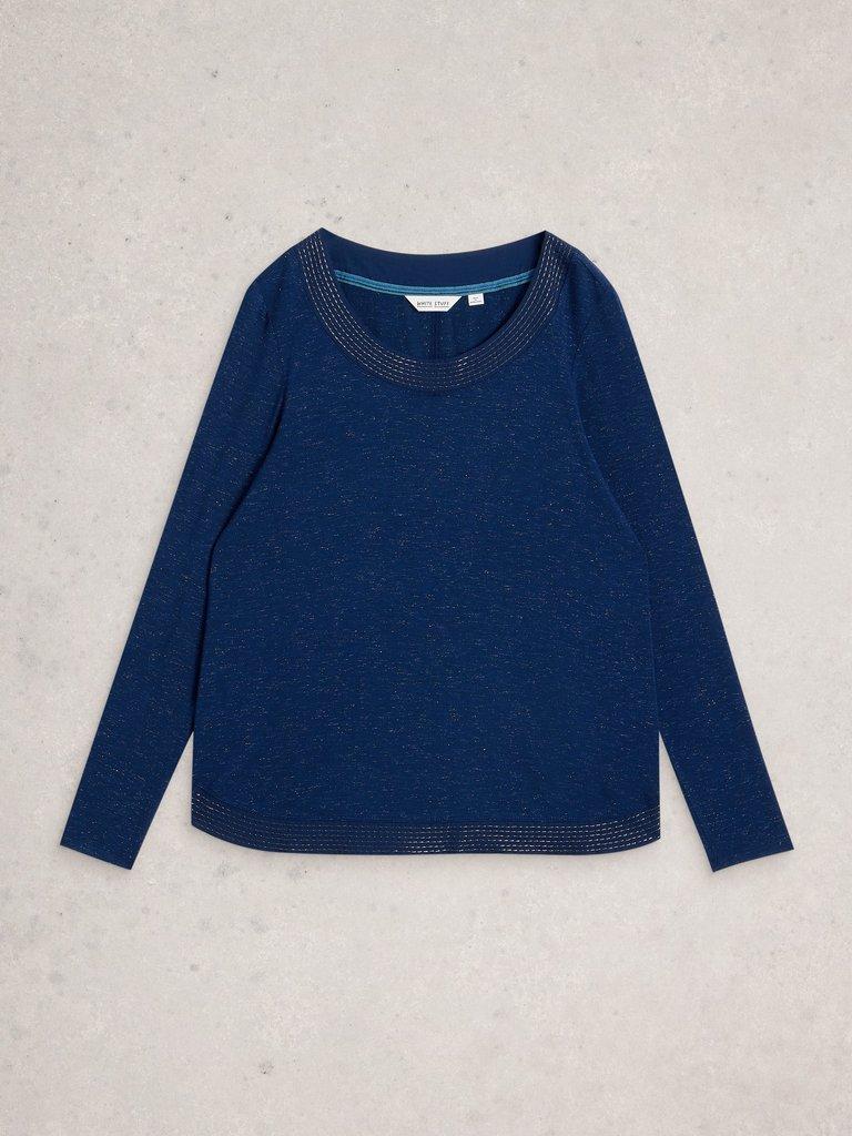 WEAVER LS SPARKLE TEE in DARK NAVY - FLAT FRONT