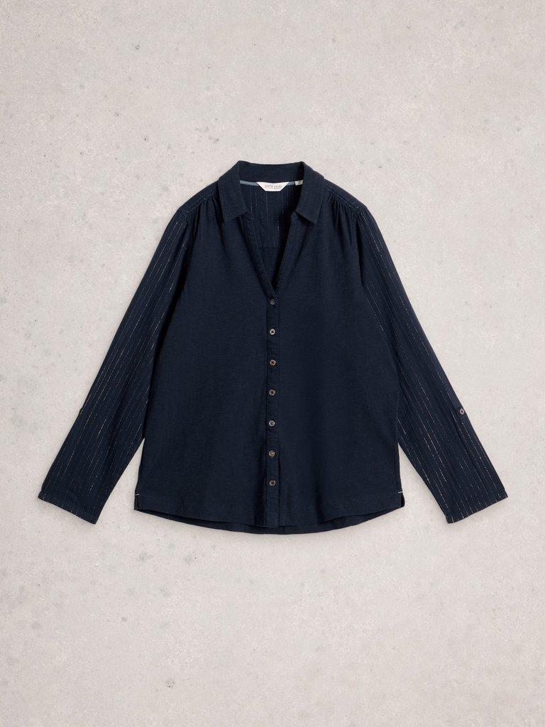 ANNIE SPARKLE MIX SHIRT in DARK NAVY - FLAT FRONT