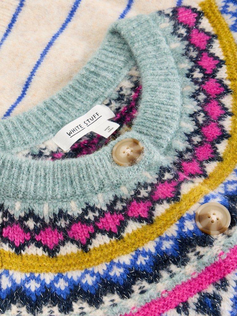 ARCTIC FAIRISLE CARDIGAN in IVORY MLT - FLAT DETAIL