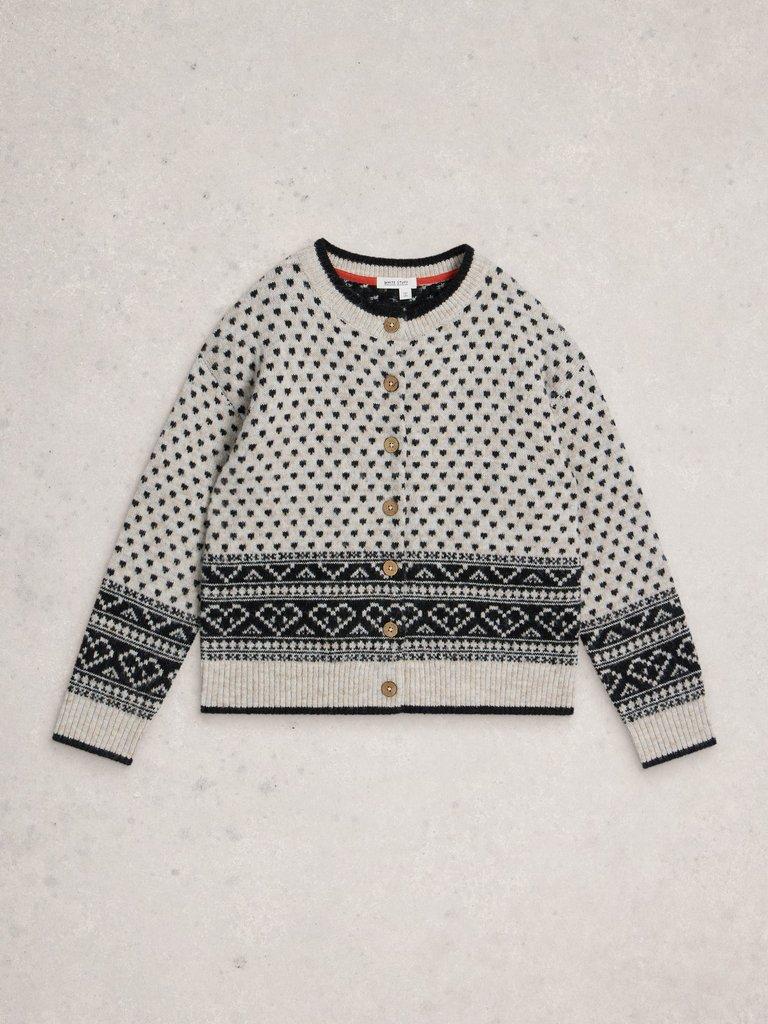 HOLLY HEART CARDI in IVORY MLT - FLAT FRONT