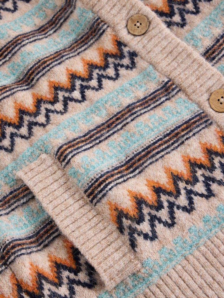 GEORGINA FAIRISLE CARDI in NAT MLT - FLAT DETAIL