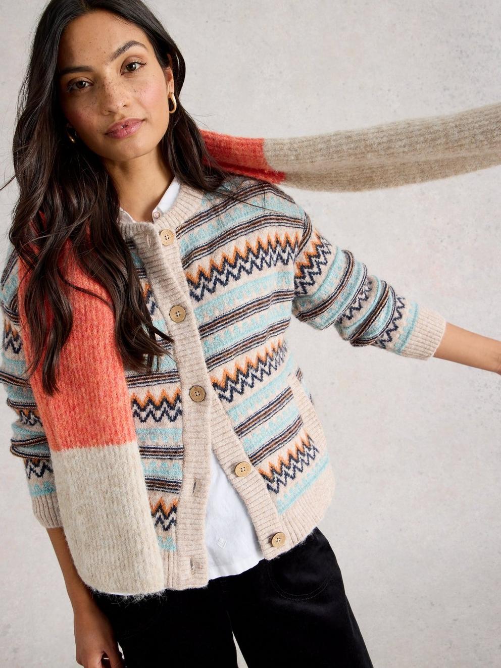 GEORGINA FAIRISLE CARDI in NAT MLT - LIFESTYLE