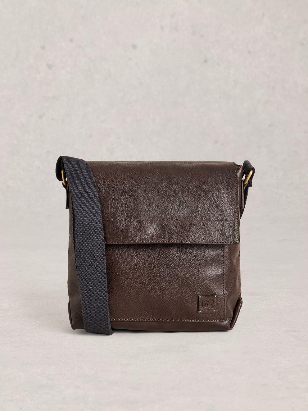 Connor Leather Crossbody Bag in DK BROWN - LIFESTYLE