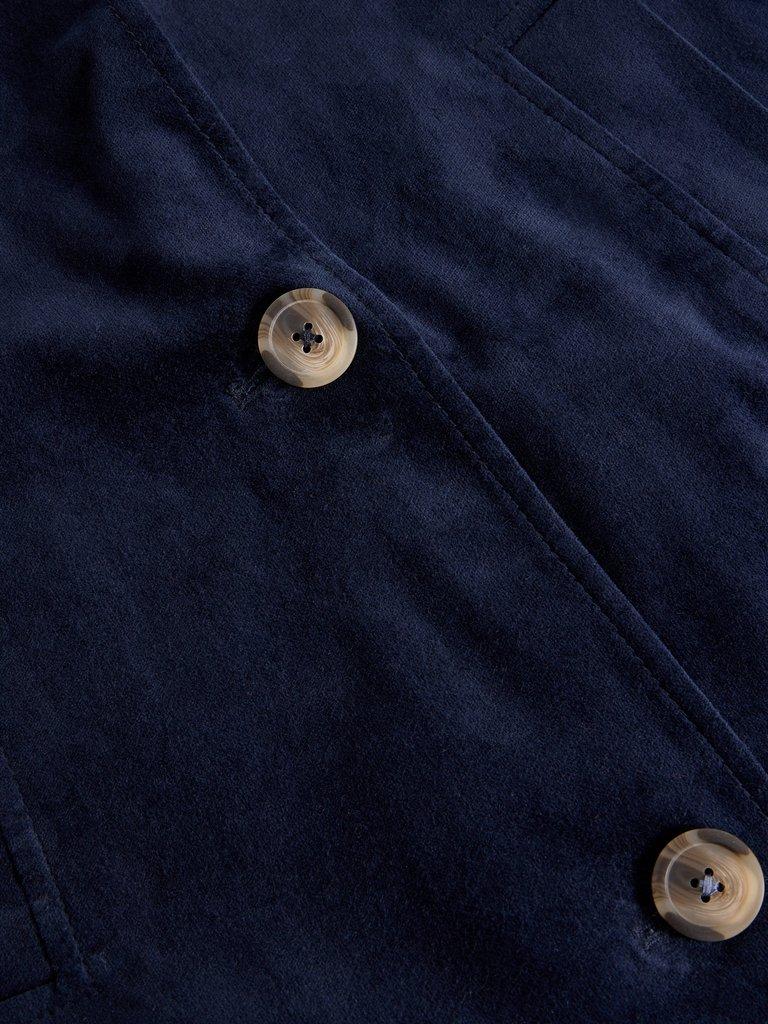 Harper Velvet Coat in DARK NAVY - FLAT DETAIL