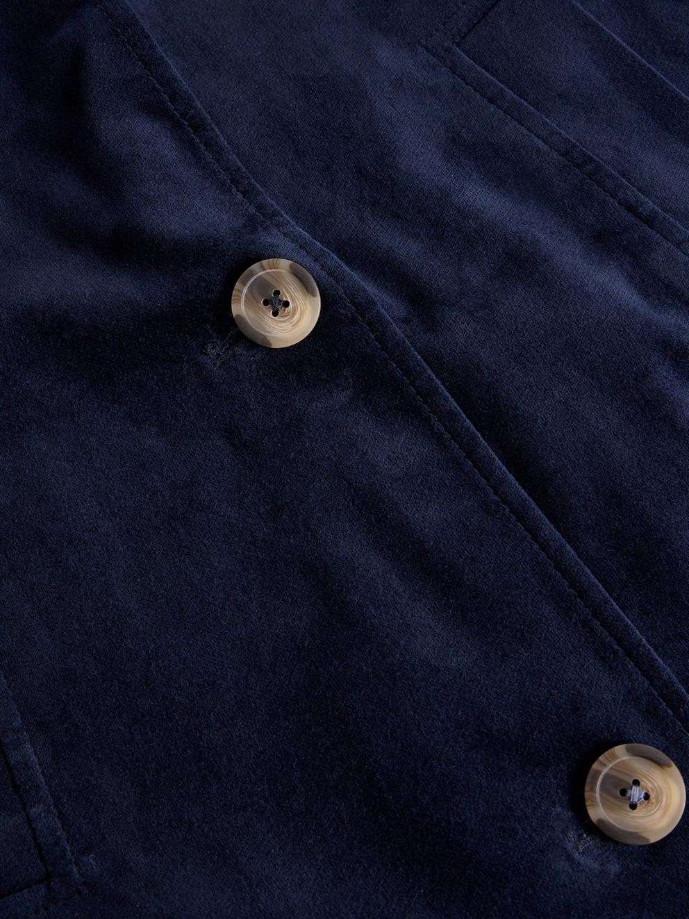 Harper Velvet Coat in DARK NAVY - FLAT DETAIL