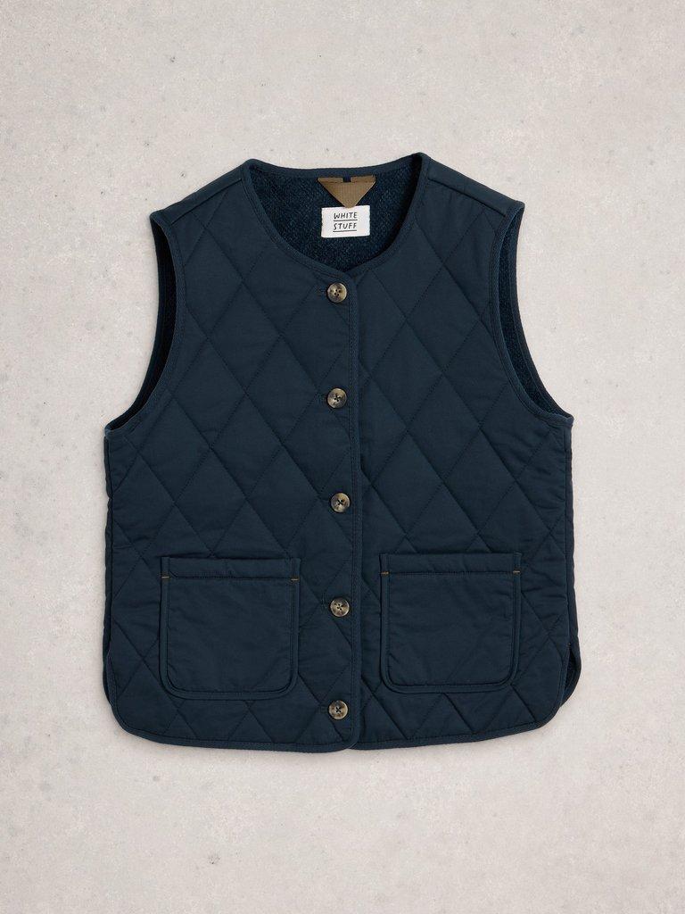Emily Quilted Gilet in DARK NAVY - FLAT FRONT