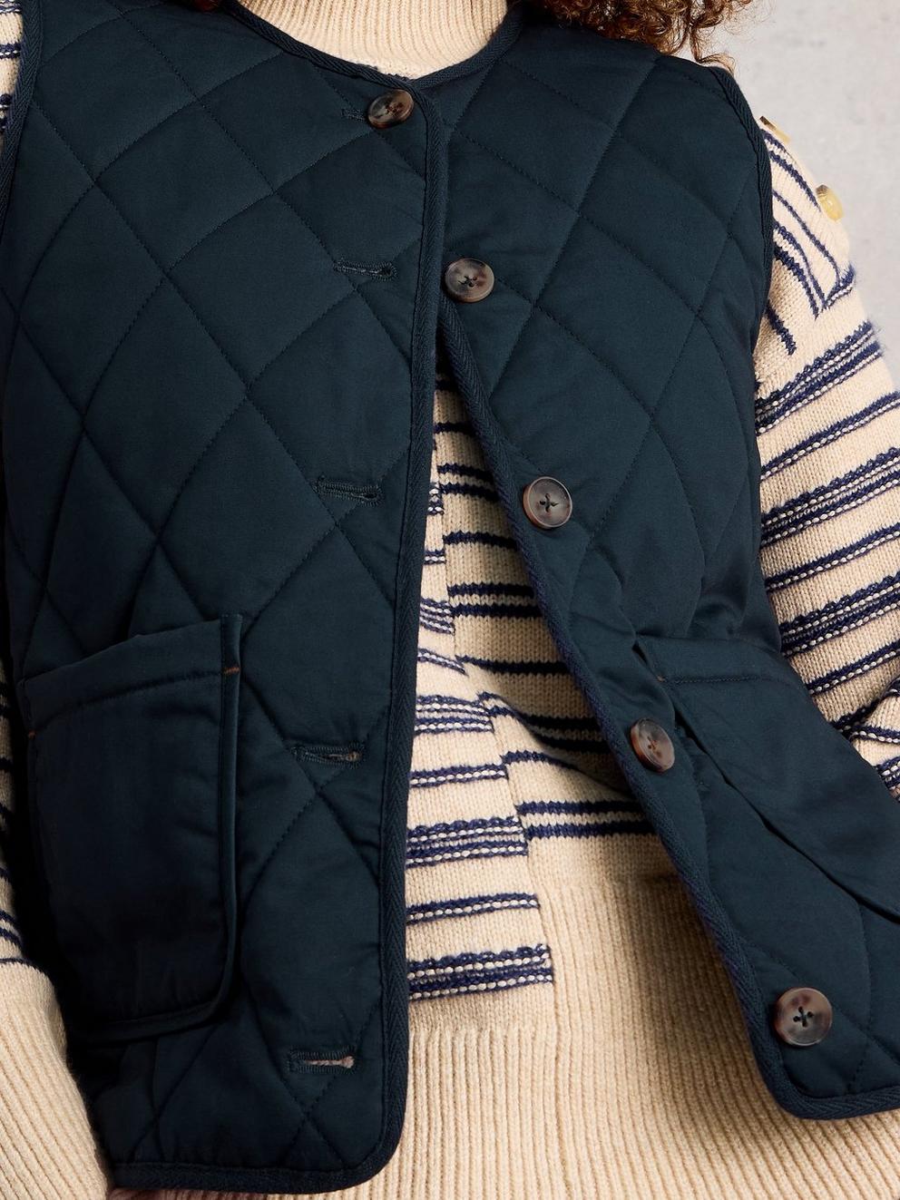 Emily Quilted Gilet in DARK NAVY - LIFESTYLE