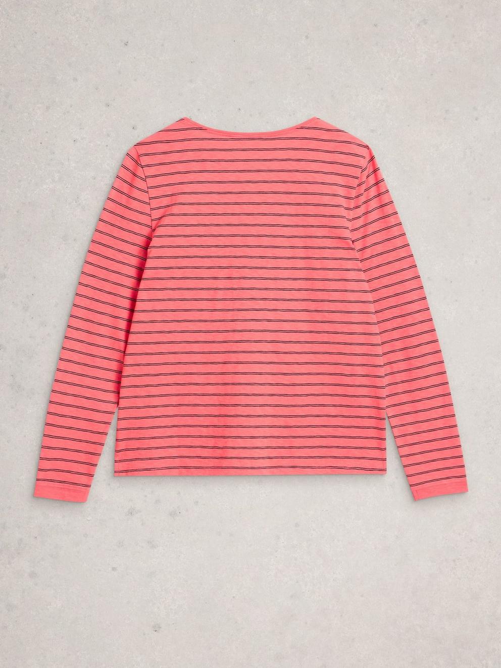 ALICE LS TEE in CORAL MLT - FLAT BACK