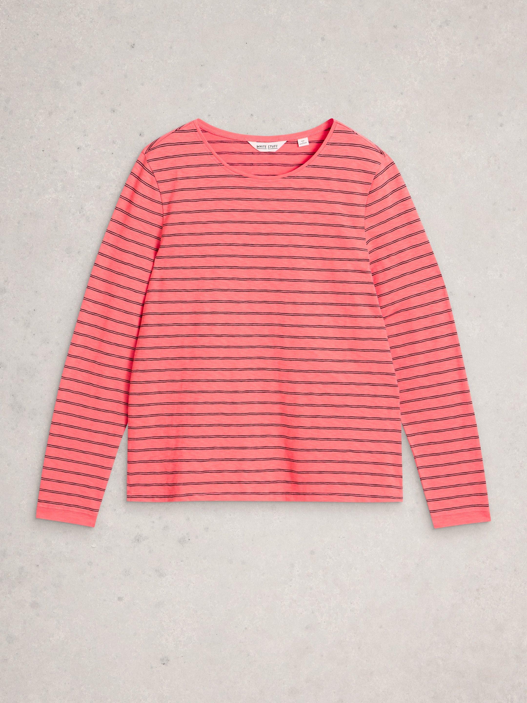ALICE LS TEE in CORAL MULTI | White Stuff