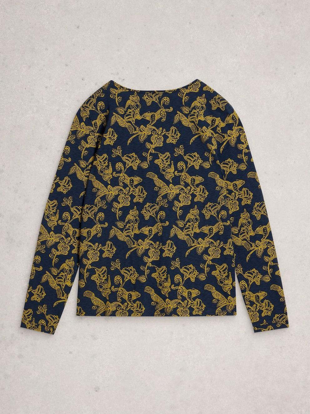 ALICE LS TEE in NAVY PR - FLAT BACK