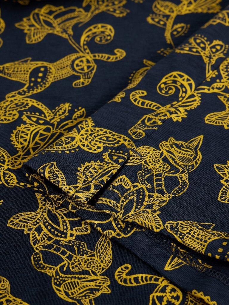 ALICE LS TEE in NAVY PR - FLAT DETAIL