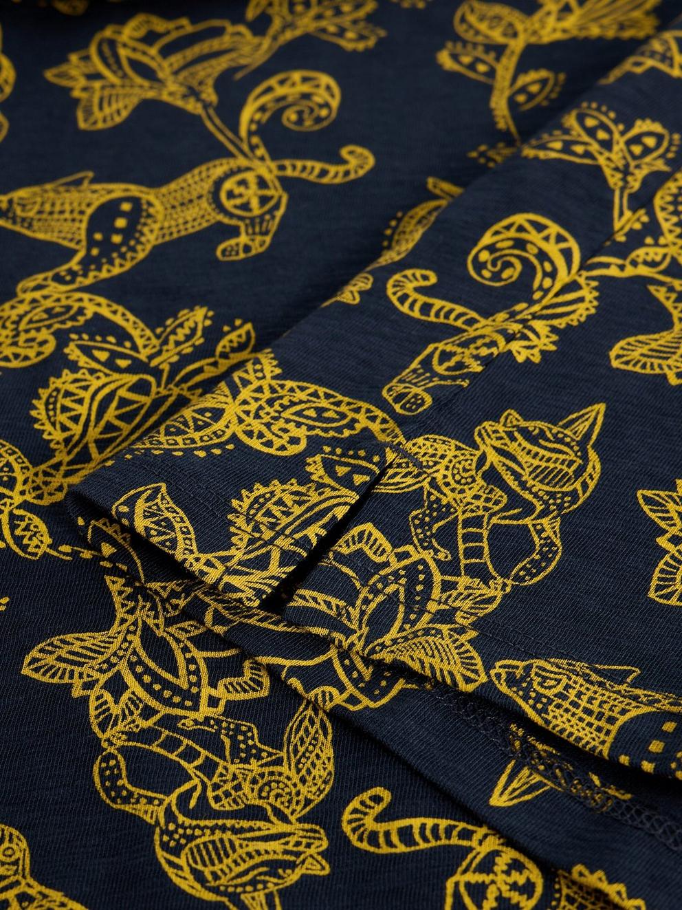 ALICE LS TEE in NAVY PR - FLAT DETAIL