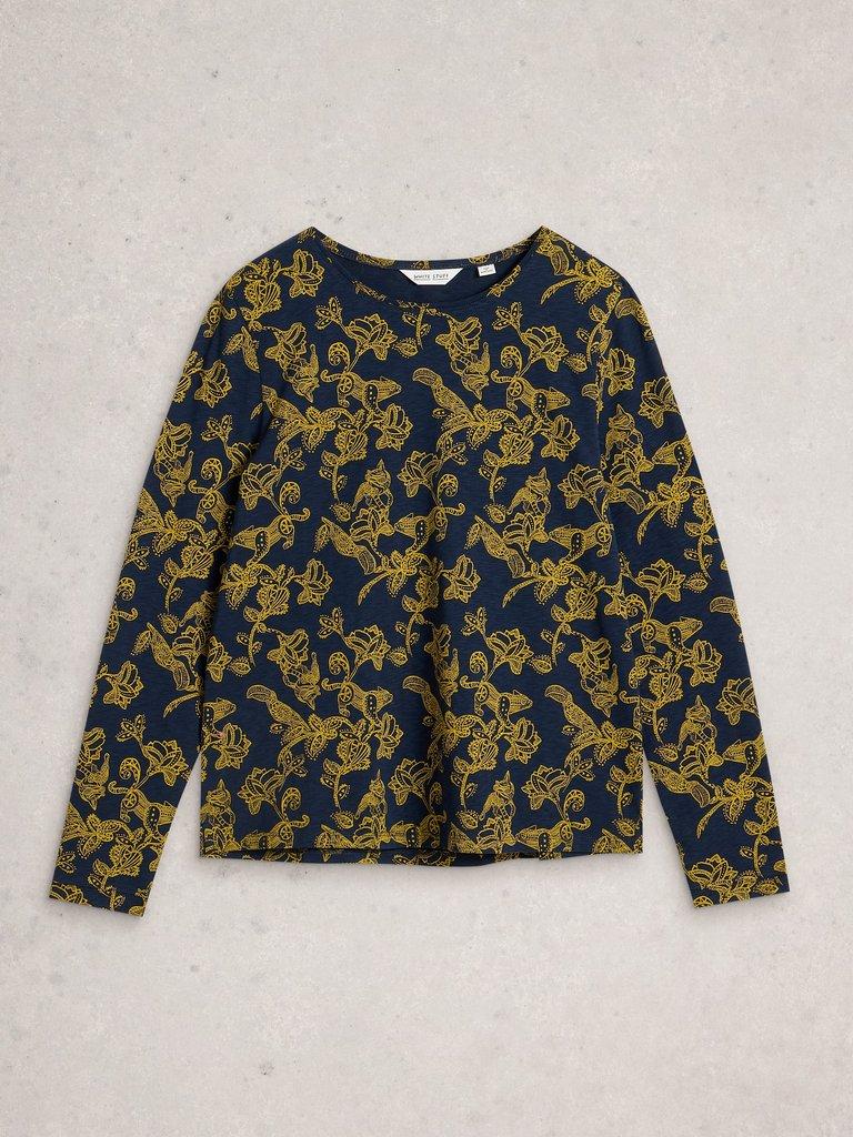 ALICE LS TEE in NAVY PR - FLAT FRONT