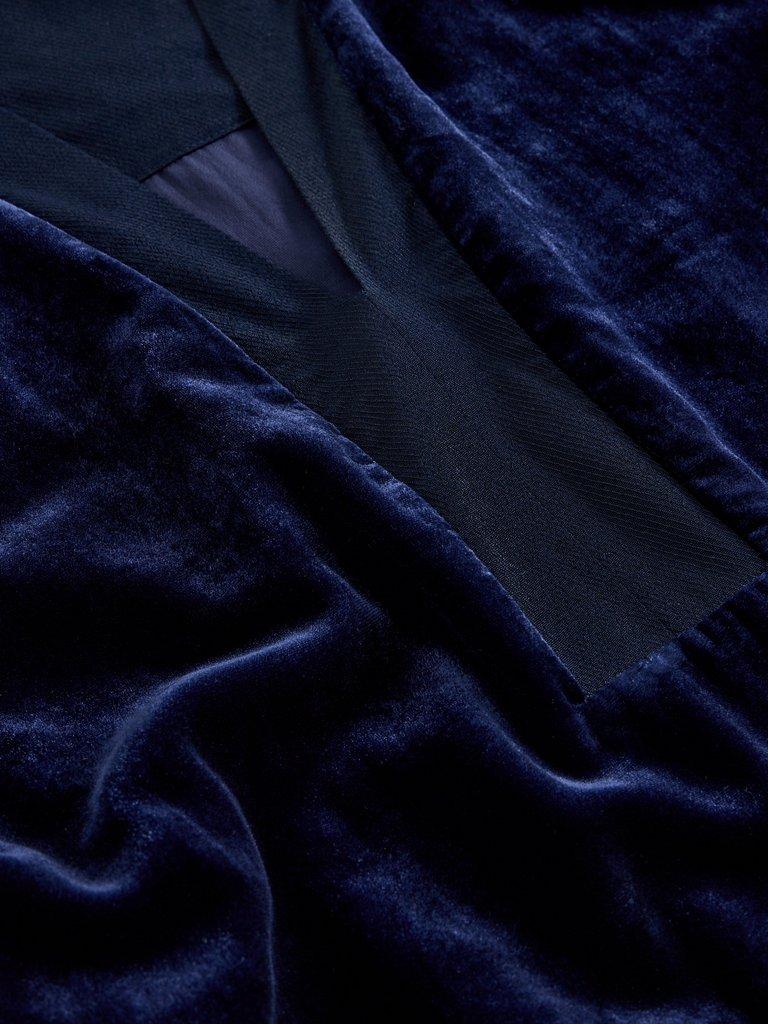 June Velvet Dress in DARK NAVY - FLAT DETAIL