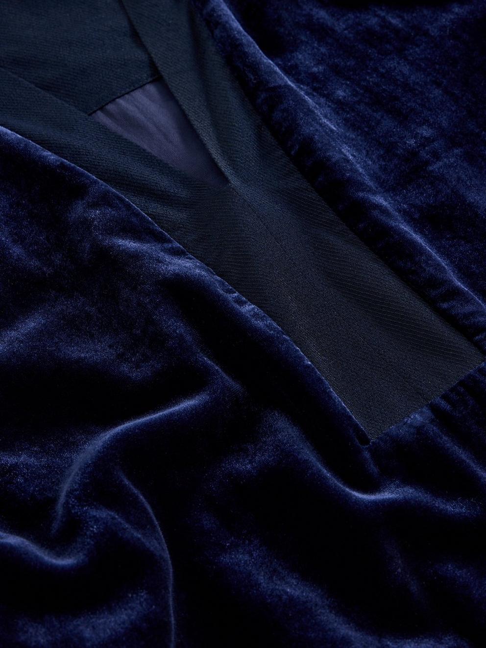June Velvet Dress in DARK NAVY - FLAT DETAIL