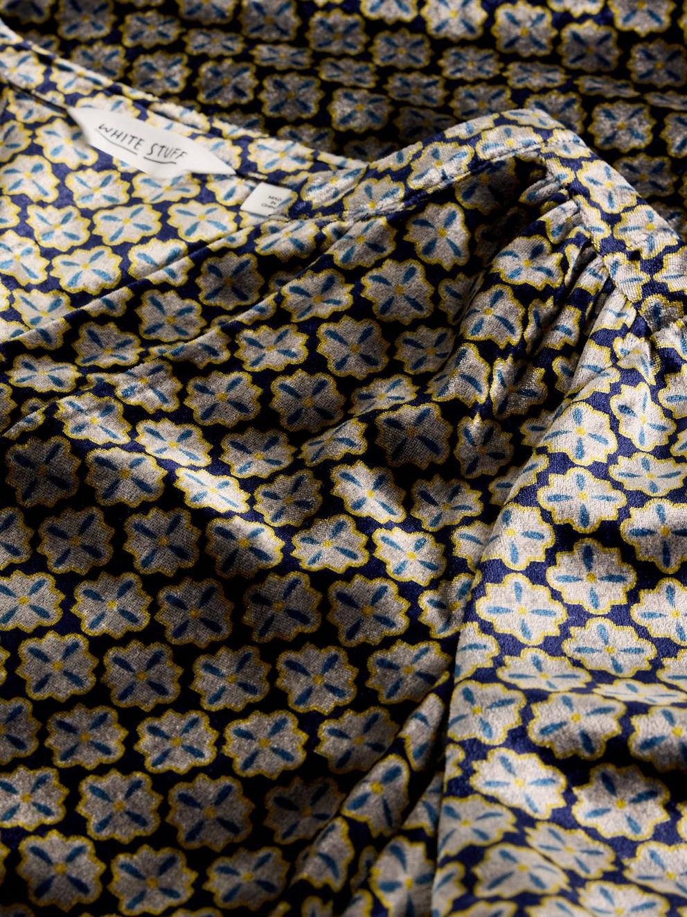 June Velvet Dress in NAT MLT - FLAT DETAIL