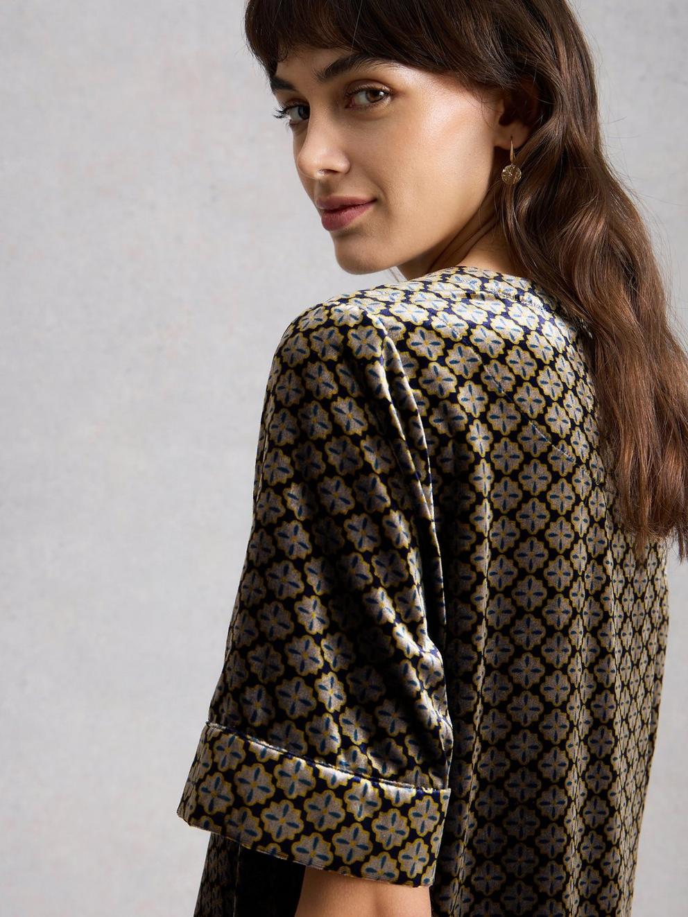 June Velvet Dress in NAT MLT - LIFESTYLE