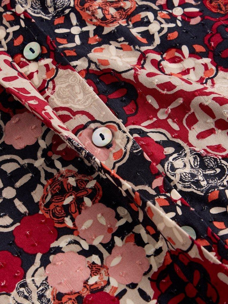 Monique Dress in RED MLT - FLAT DETAIL