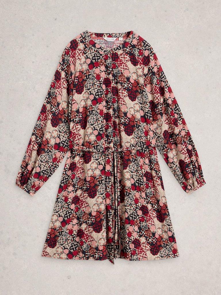 Monique Dress in RED MLT - FLAT FRONT