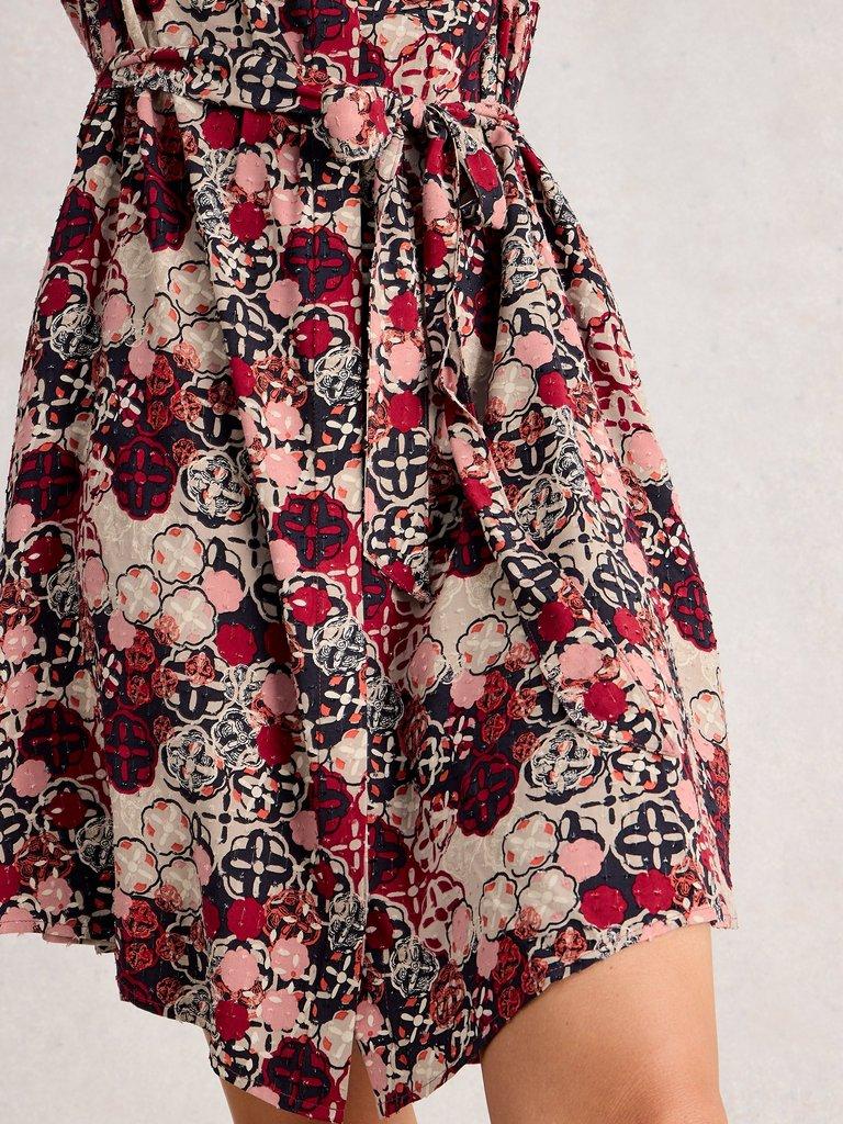 Monique Dress in RED MLT - MODEL DETAIL