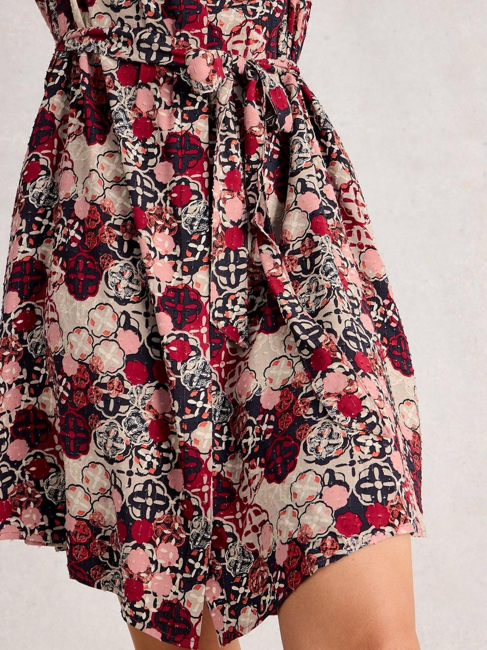 Monique Dress in RED MLT - MODEL DETAIL