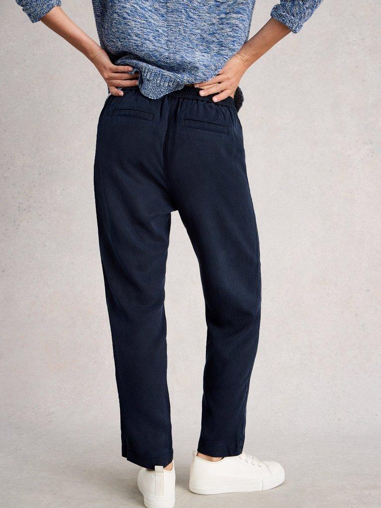 Rowena Trouser in DARK NAVY - MODEL BACK