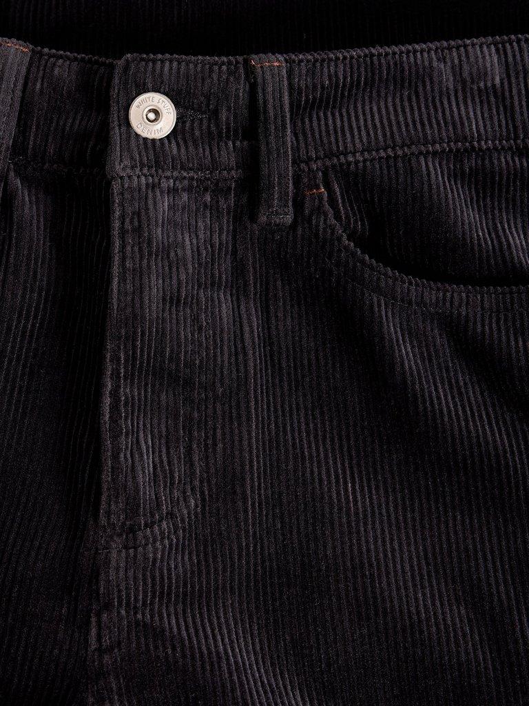 Ayla Wide Leg Cord Trouser in PURE BLK - FLAT DETAIL