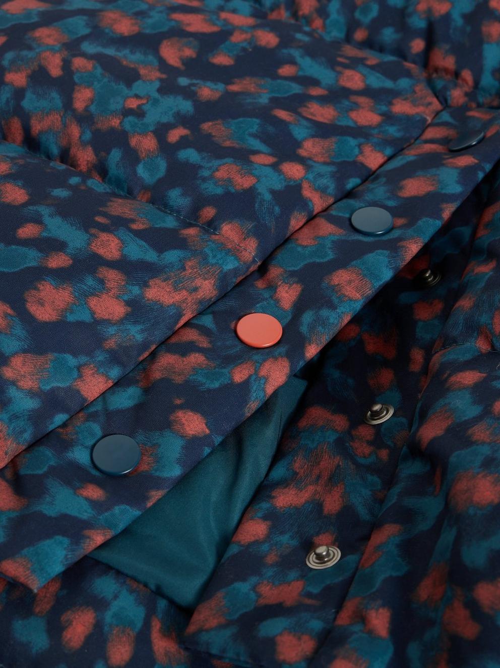 Elyse Hooded Quilted Coat in BLUE MLT - FLAT DETAIL