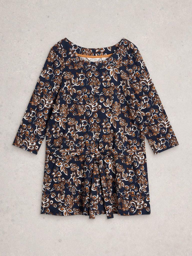 WEAVER TUNIC in NAVY PR - FLAT FRONT
