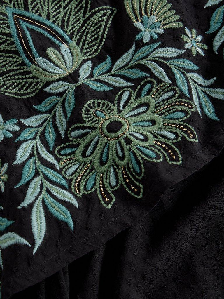 Evie Embroidered Dress in BLK MLT - FLAT DETAIL