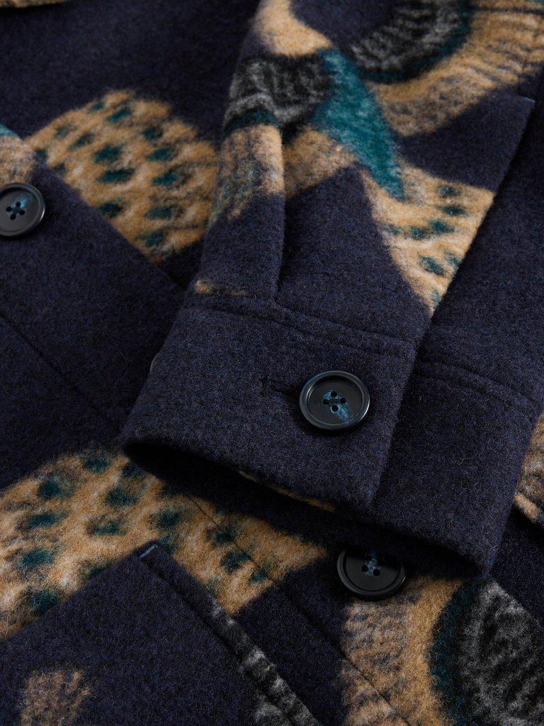 Alexa Wool Blend Jacket in NAVY MULTI - FLAT DETAIL