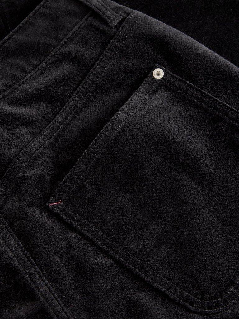 Tia Velvet Wide Leg Crop in PURE BLK - FLAT DETAIL