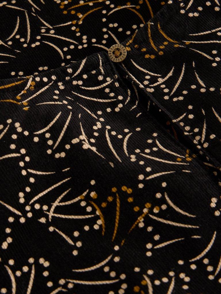 Lucy Midi Cord Dress in BLK MLT - FLAT DETAIL