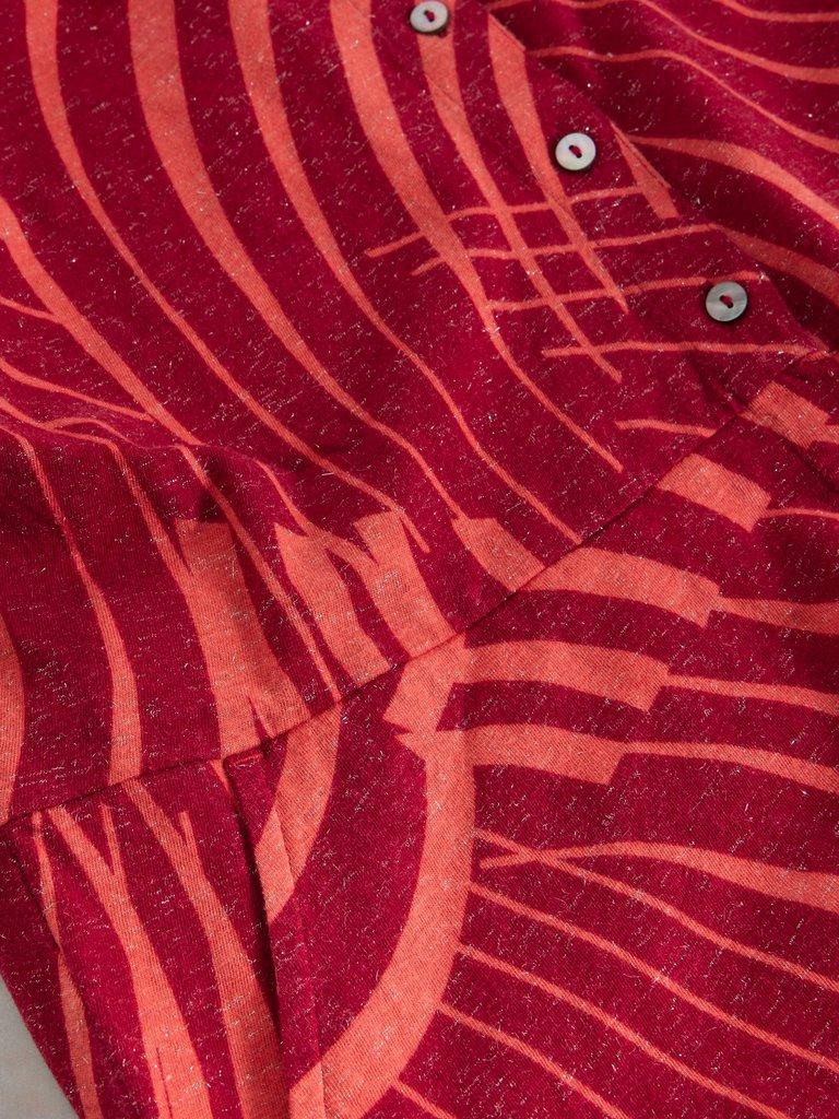 Rua Sparkle Jersey Shirt Midi Dress in RED PR - FLAT DETAIL