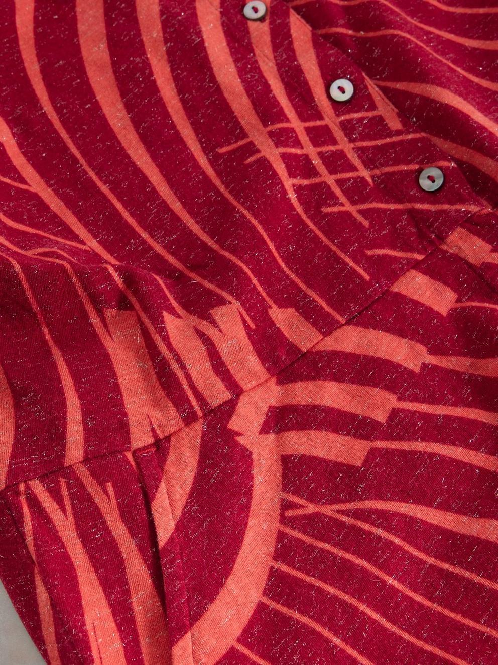 Rua Sparkle Jersey Shirt Midi Dress in RED PR - FLAT DETAIL