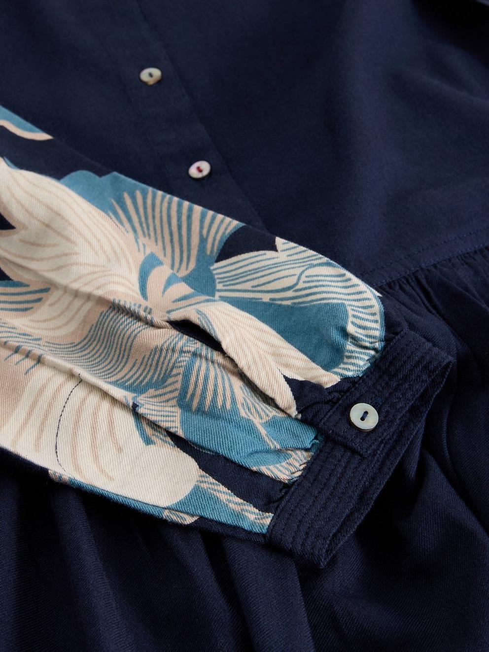 Claire Shirt Dress in NAVY PR - FLAT DETAIL