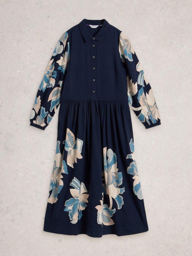 Claire Shirt Dress in NAVY PR - FLAT FRONT