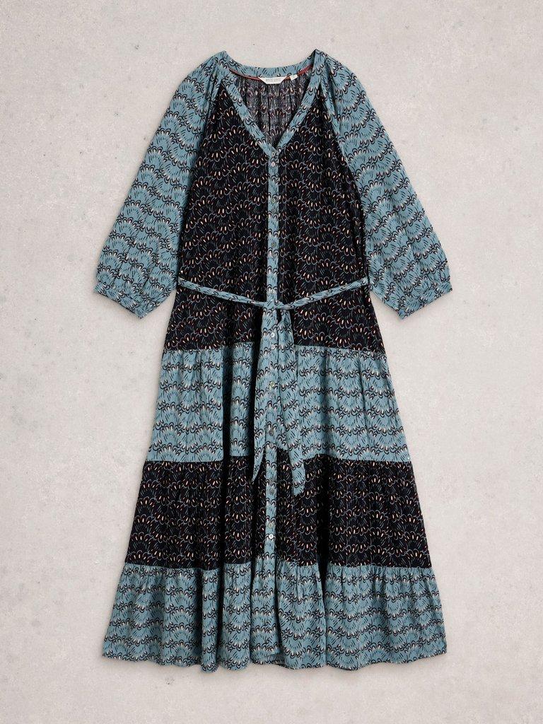 Clementine V Neck Maxi Dress in BLUE MLT - FLAT FRONT