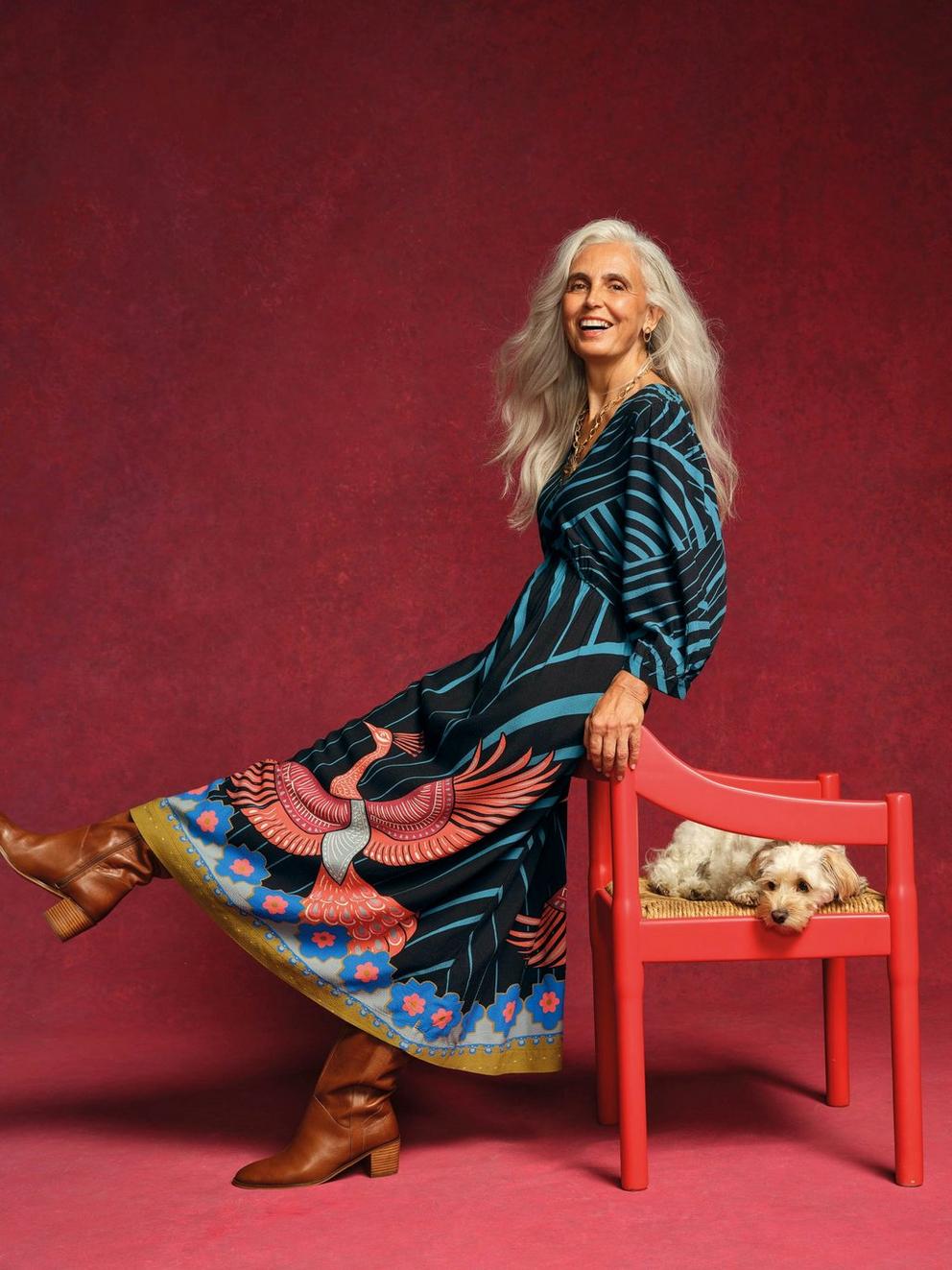 Lucy Midi  V Neck Dress in BLK MLT - MIXED