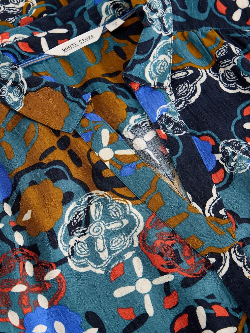 Blake Long Sleeve Tunic in CHART MLT - FLAT DETAIL