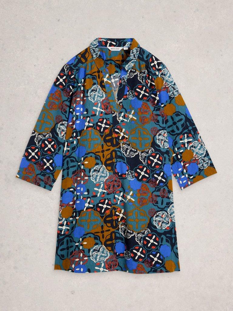 Blake Long Sleeve Tunic in CHART MLT - FLAT FRONT