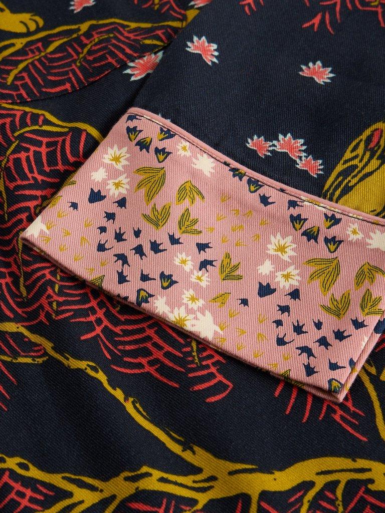 NINA ORGANIC PJ LONG SLEEVE SHIRT in BLK MLT - FLAT DETAIL