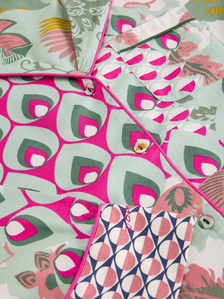 NINA ORGANIC PJ LONG SLEEVE SHIRT in GREEN MLT - FLAT DETAIL