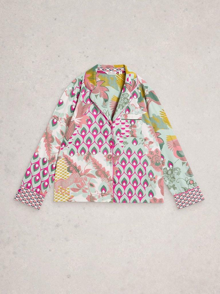 NINA ORGANIC PJ LONG SLEEVE SHIRT in GREEN MLT - FLAT FRONT